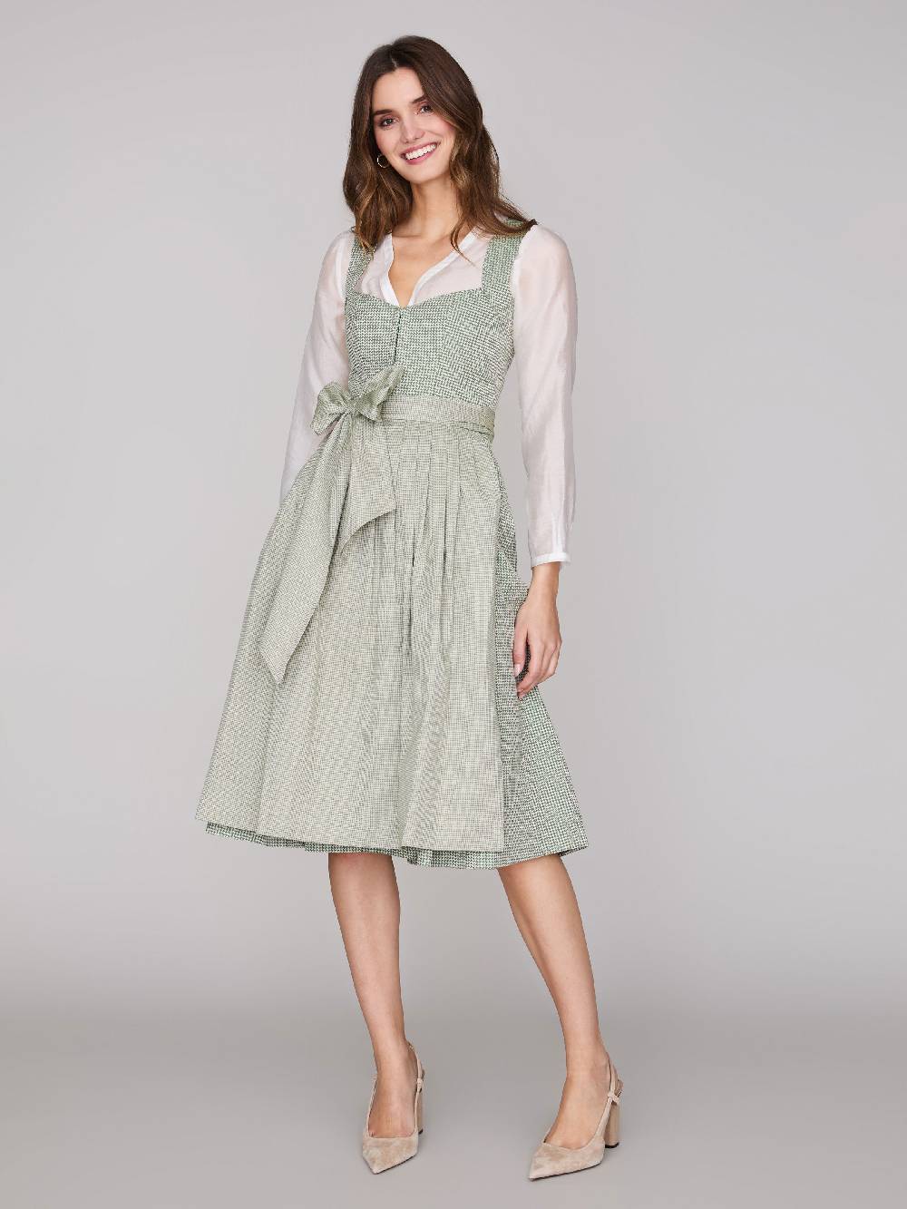 Limberry Grünes Dirndl mit Hahnentrittmuster - ANNELIE PEPITA GREEN Rabatt