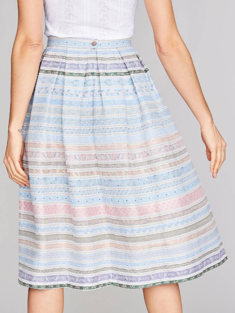 Limberry Gestreifter hellblauer Trachtenrock - FIORELLA LIGHT BLUE Preisnachlass