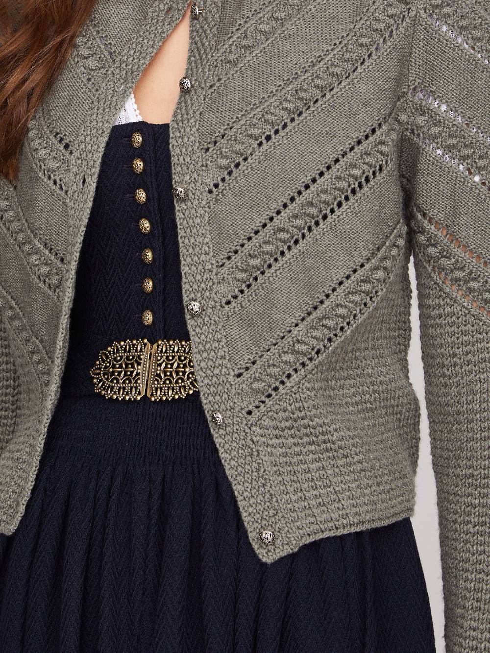 Limberry Thymian-grüne Strickjacke - OPHELIA THYMIAN Cyber Monday
