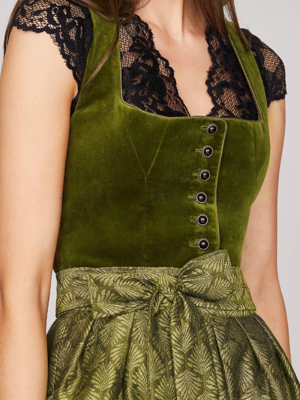 Limberry Olivgrünes Dirndl mit Samt-Mieder - CAMILLA Vatertagsangebot