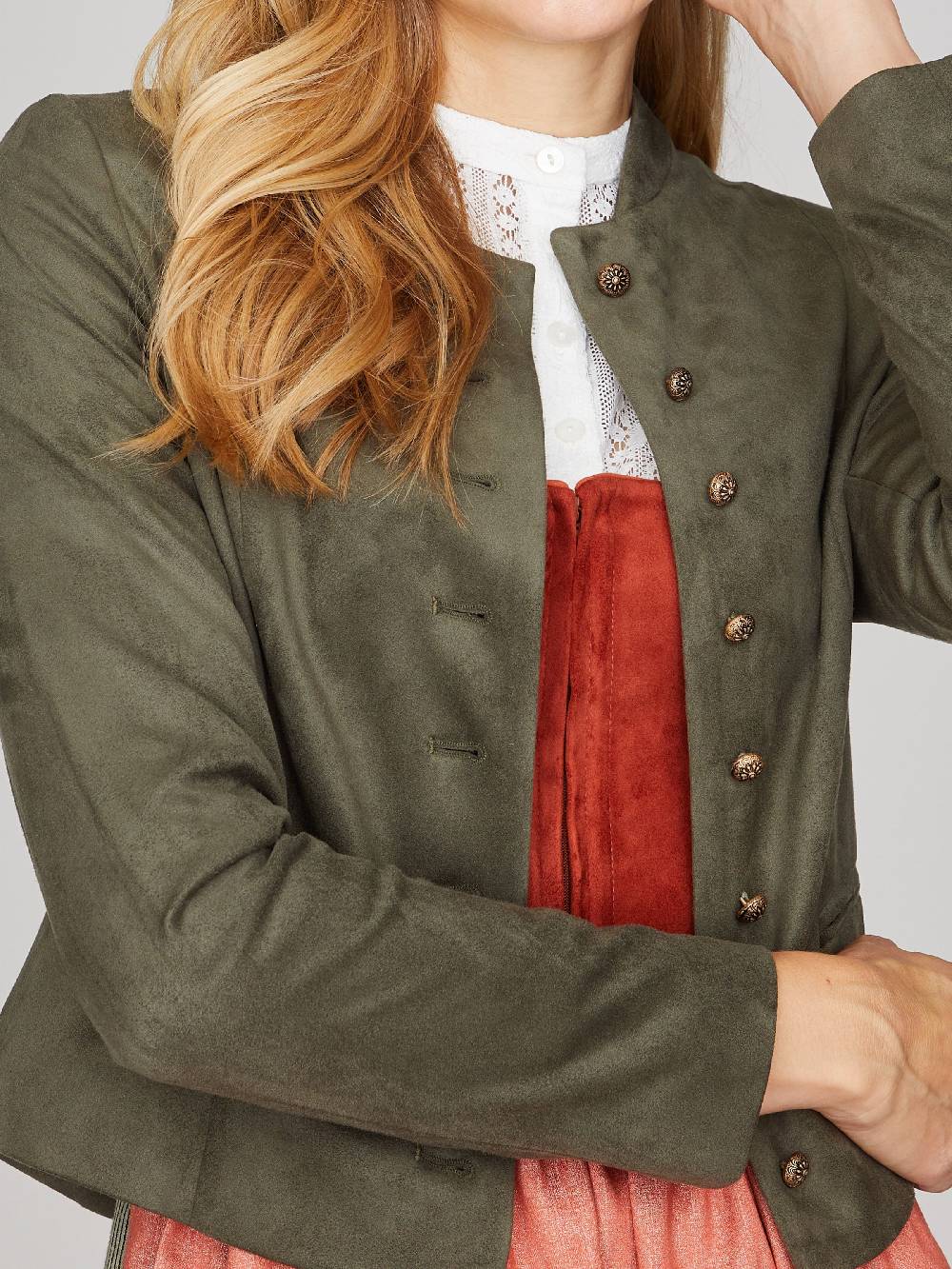 Limberry Olivgrüner Trachtenjanker aus Velours - MADISON OLIV GREEN Top Angebot