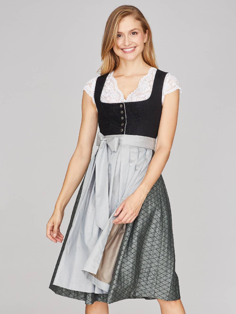 Limberry Schwarzes Dirndl mit Knöpfen - FRAUKE Zeitlich begrenztes Angebot