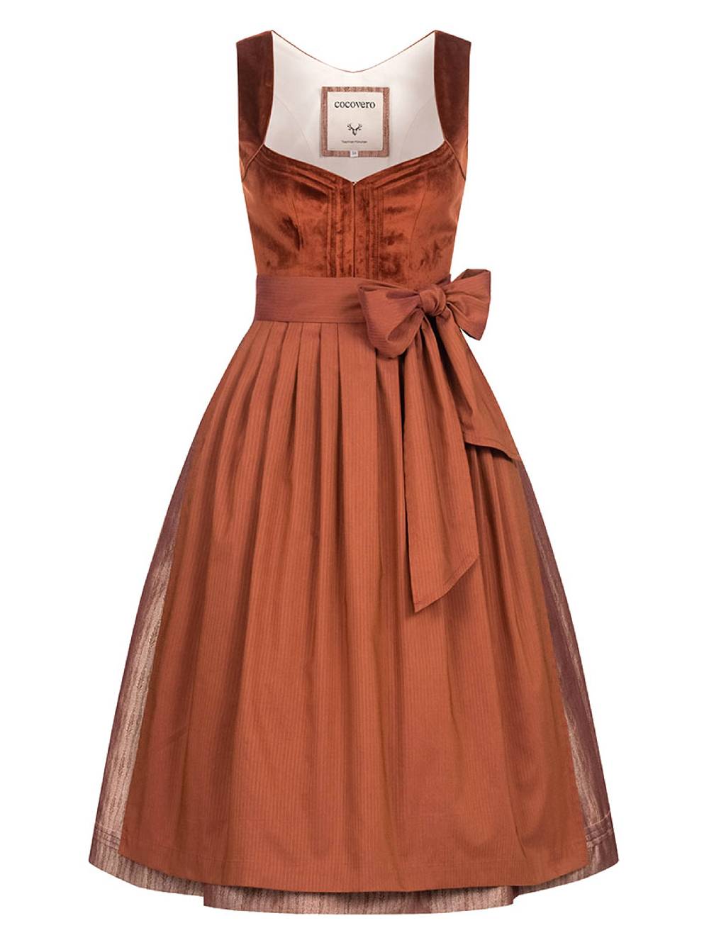 Limberry Rostrotes Dirndl mit Samt Mieder - NELLIE SAFFRON Tiefpreis