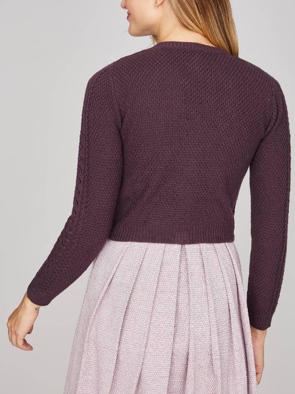 Limberry Brombeerfarbene Strickjacke - EVI Super Sparpreis