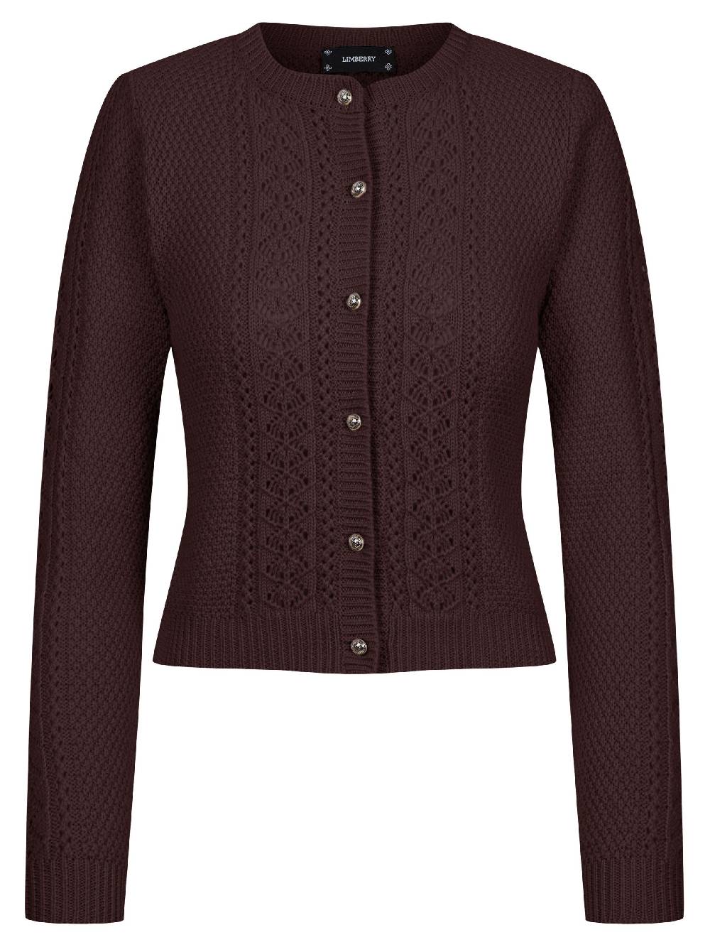 Limberry Brombeerfarbene Strickjacke - EVI Super Sparpreis