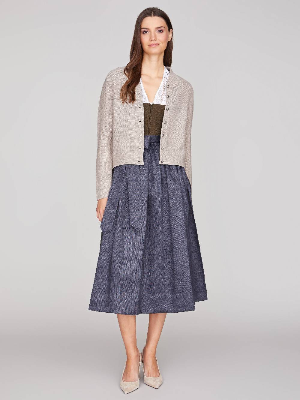 Limberry Olivfarbenes Dirndl - ANTONIA OLIV-ANTHRAZIT Letzte 3 Tage