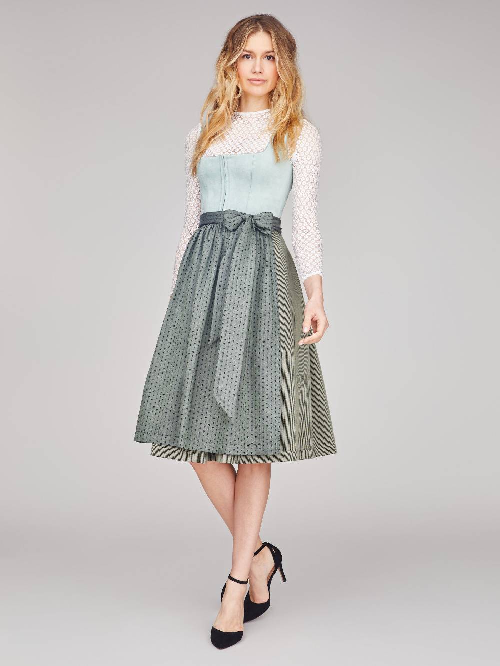 Limberry Dirndl mit Velours-Mieder in hellem Türkis - LAYLA LIGHT TURQUOISE Sonderangebot der Fabrik