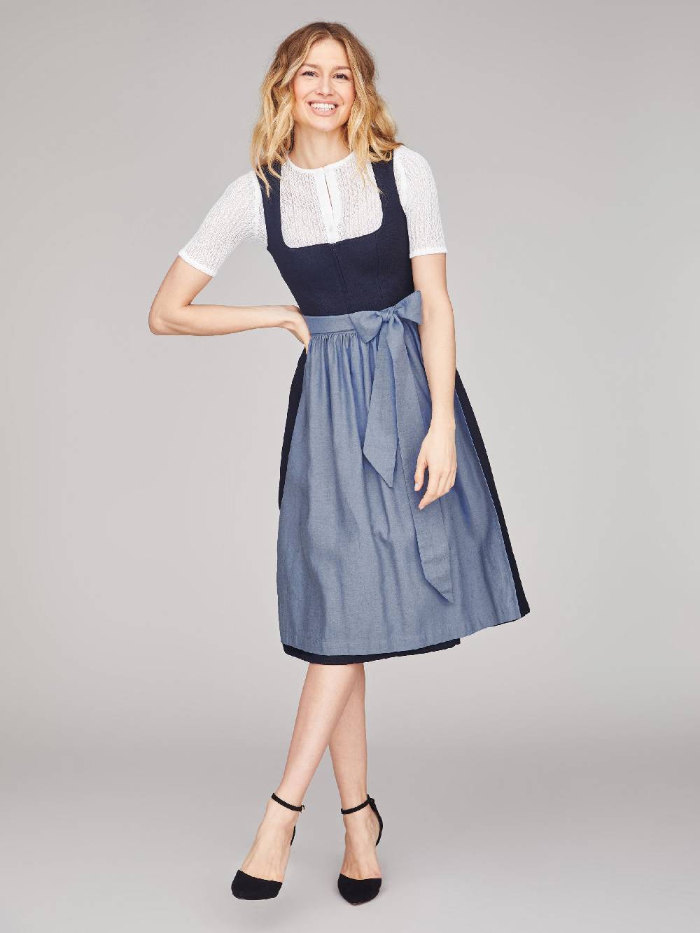 Limberry Dunkelblaues strukturiertes Dirndl - RAVEN MIDNIGHT BLUE Vierteljährliche Förderung