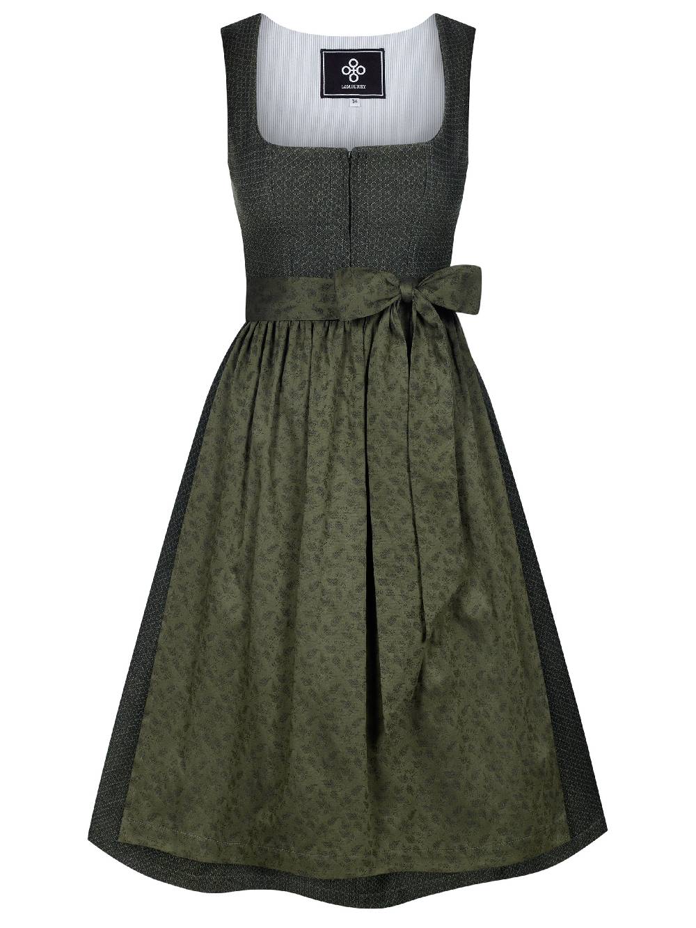 Limberry Dunkelgrünes strukturiertes Dirndl - RAIN DARK GREEN Bis zu 55% Rabatt