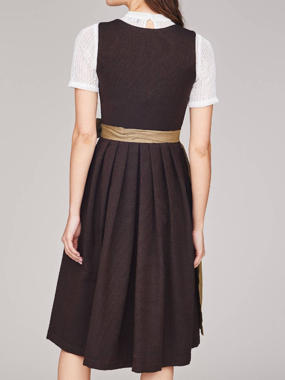Limberry Dunkelbraunes strukturiertes Dirndl - RAVEN DARK BROWN Discount Store für neue Produkte
