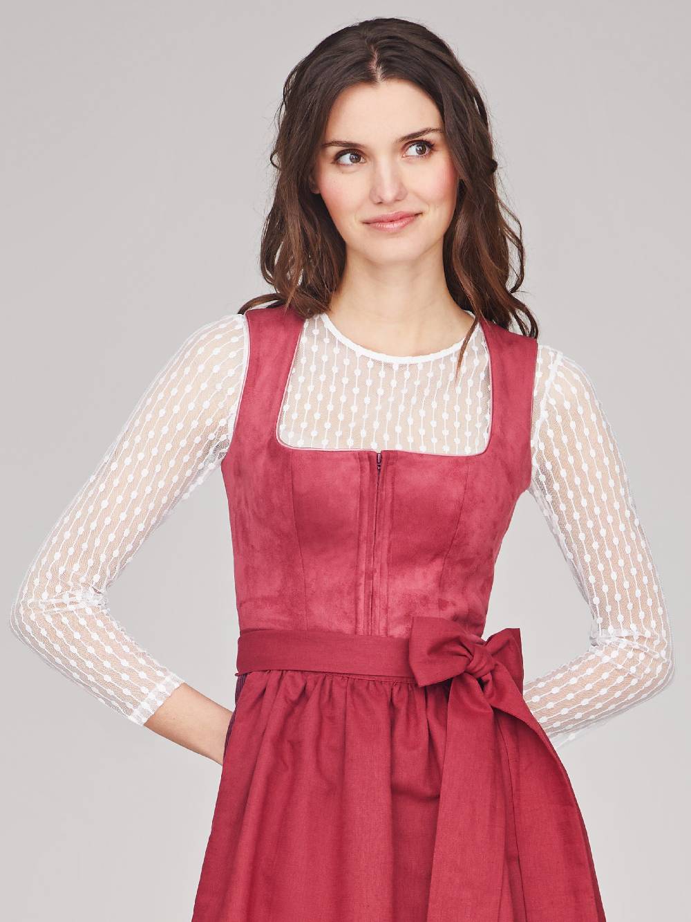 Limberry Weiße Dirndlbluse mit Pünktchen - ISABELLA Super Rabatt