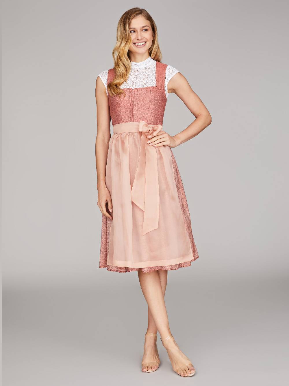 Limberry Rotes Dirndl mit Leinenmieder - ALCAMO ROSTROT Black Friday Preise