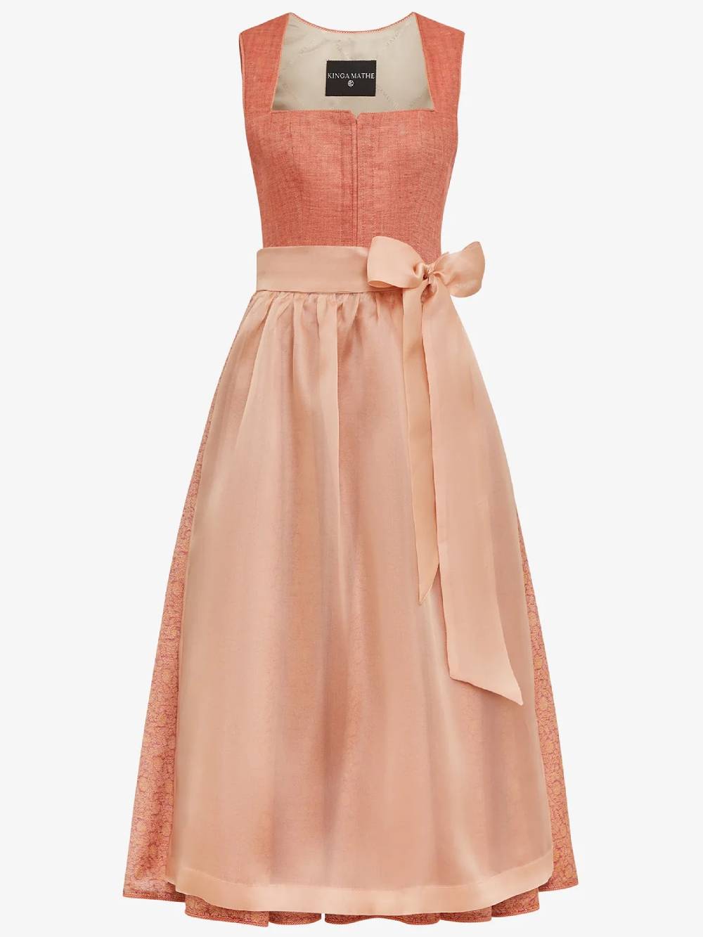 Limberry Rotes Dirndl mit Leinenmieder - ALCAMO ROSTROT Black Friday Preise
