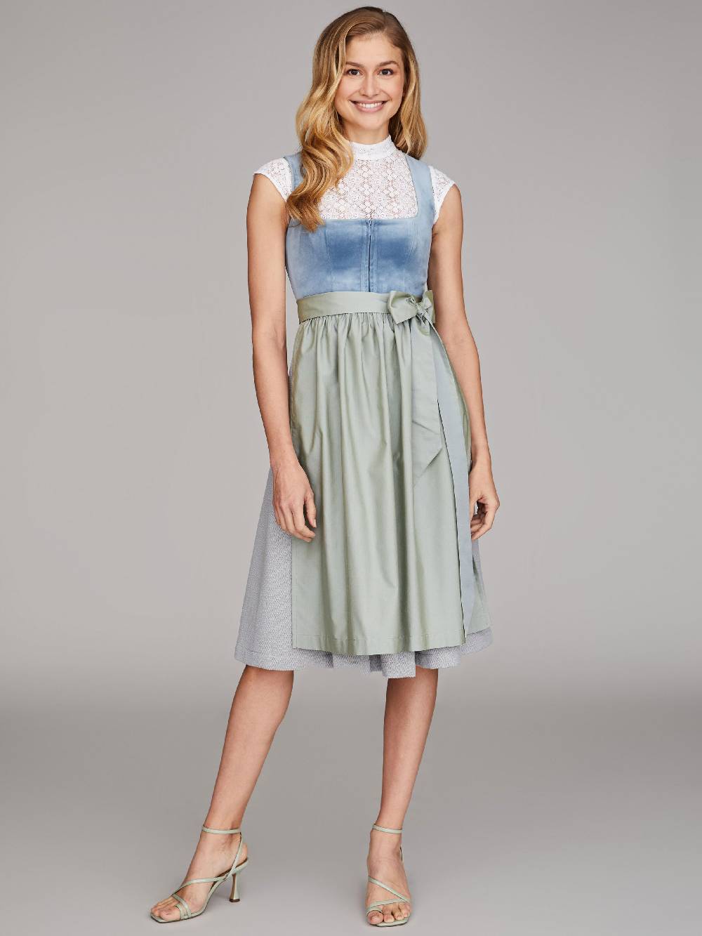 Limberry Mittelblaues Samtdirndl - RUTH VELVET BLUE Verkauf