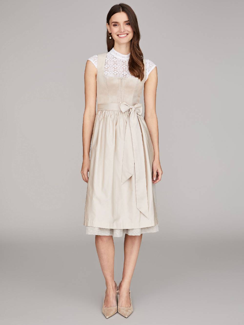 Limberry Beiges Samtdirndl - RUTH SANDSTONE Angebote