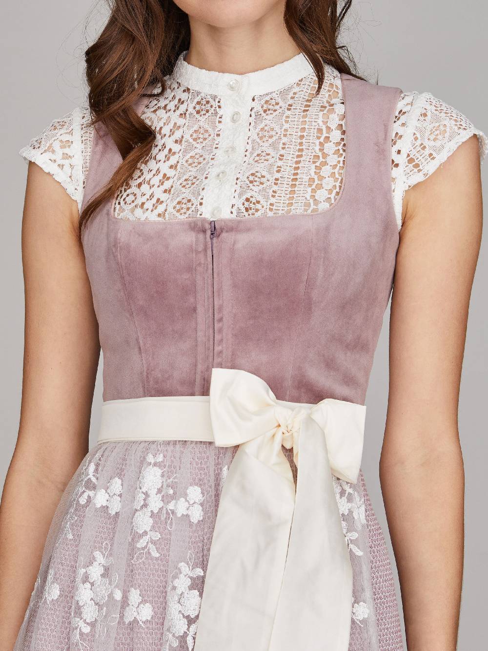 Limberry Mauvefarbenes Samtdirndl - RUTH MELLOW MAUVE im Angebot