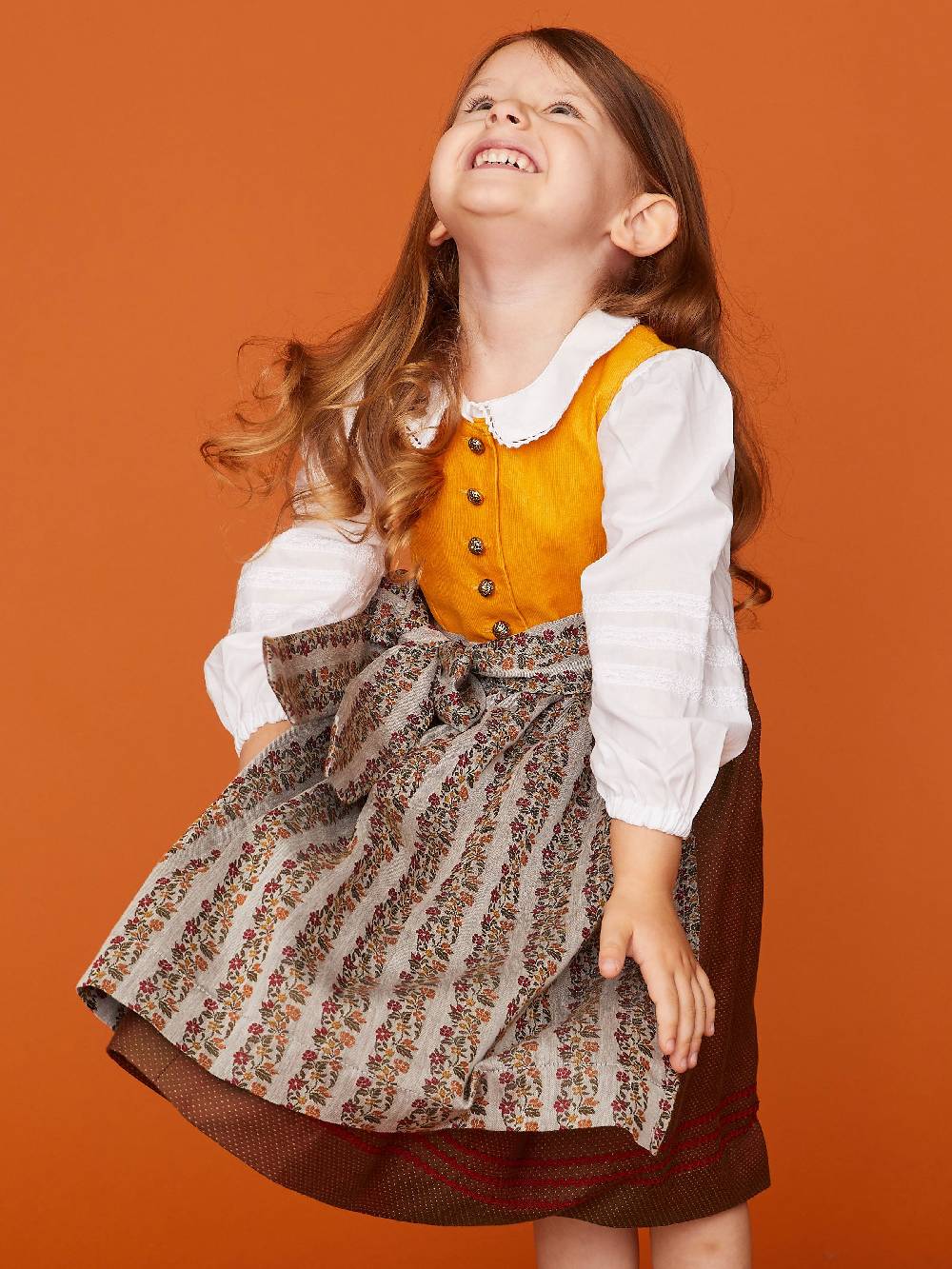 Limberry Senf-farbenes Kinderdirndl mit Schürze - SISSI SENF Günstig kaufen