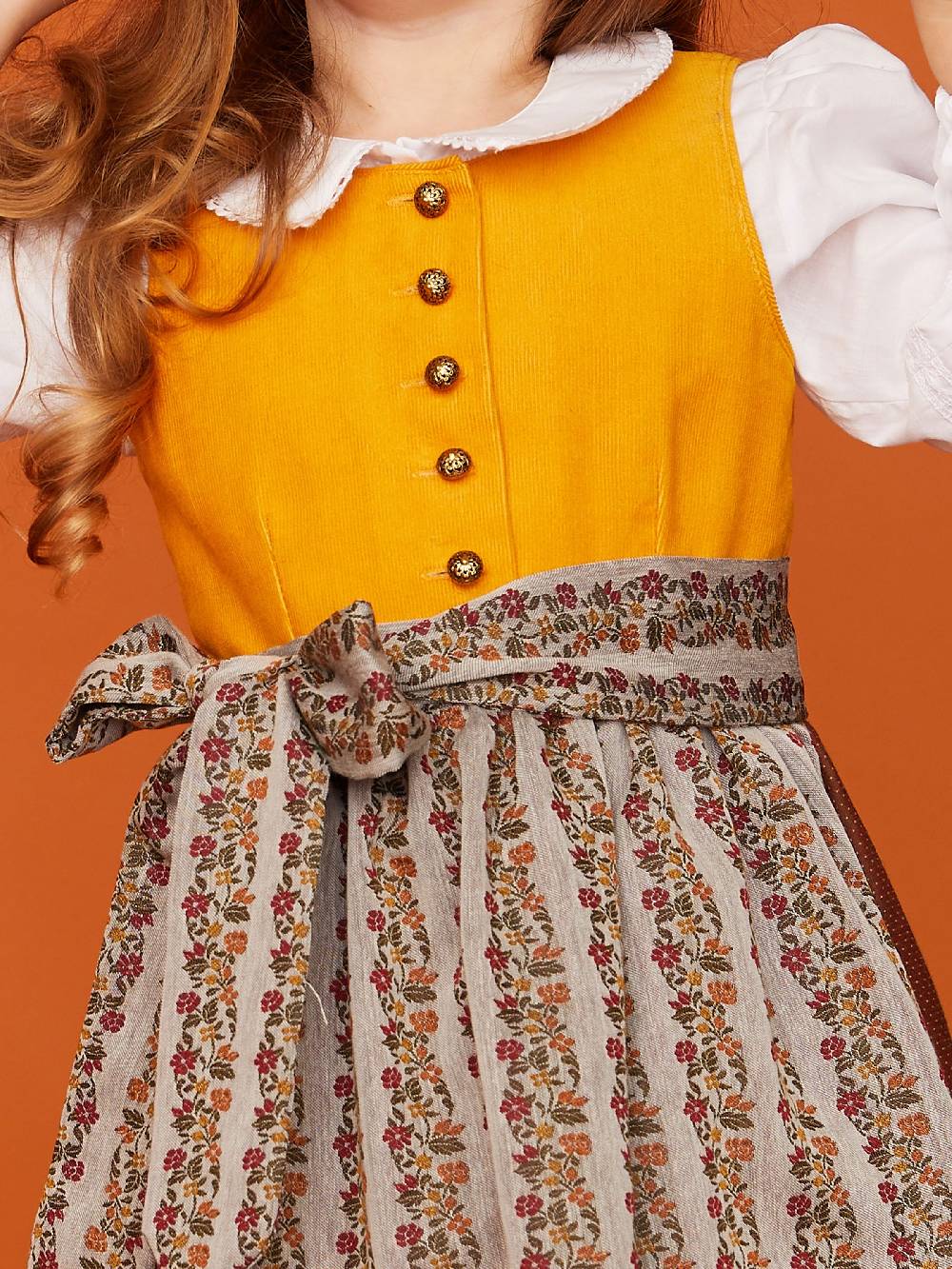 Limberry Senf-farbenes Kinderdirndl mit Schürze - SISSI SENF Günstig kaufen