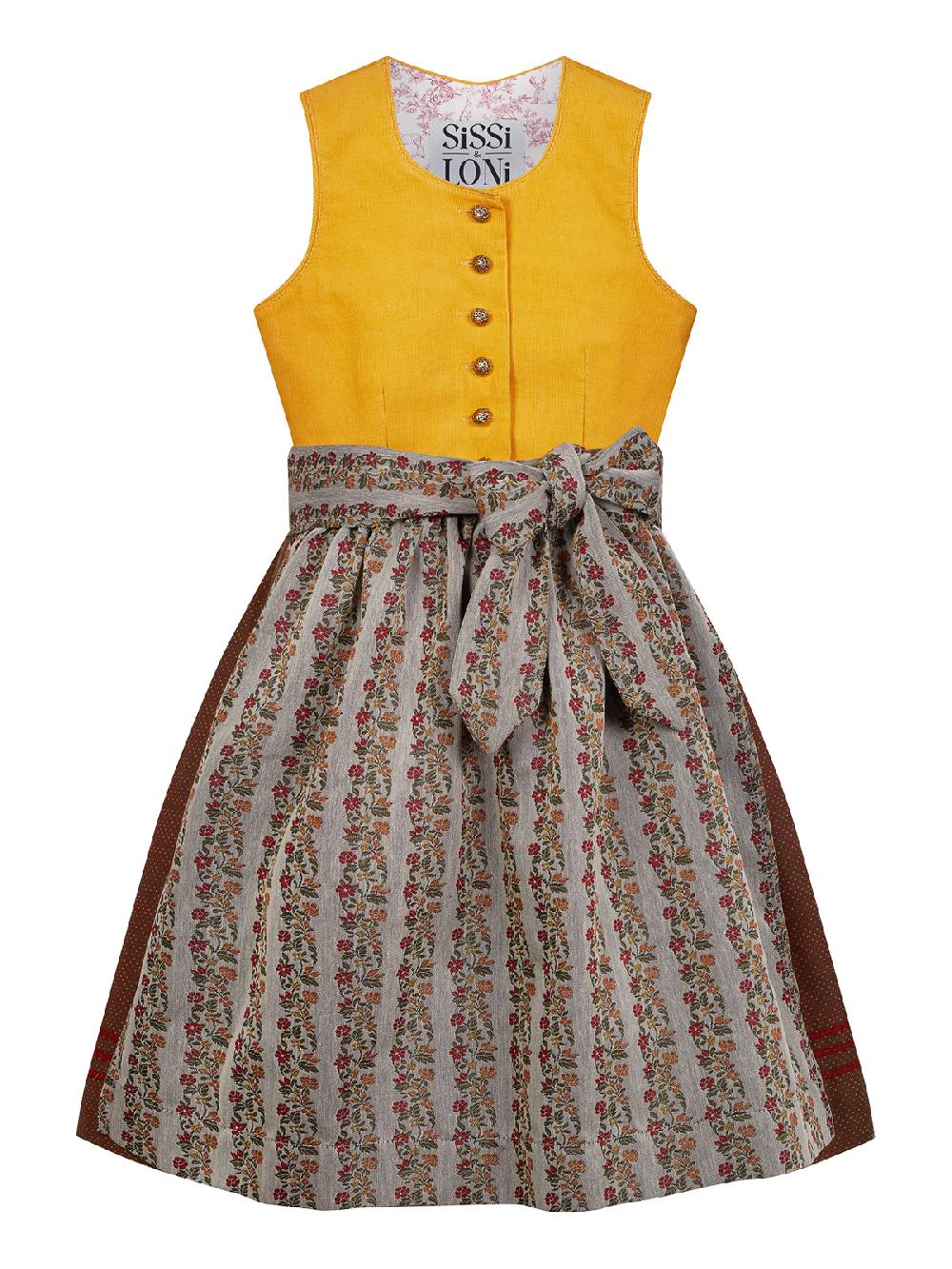 Limberry Senf-farbenes Kinderdirndl mit Schürze - SISSI SENF Günstig kaufen