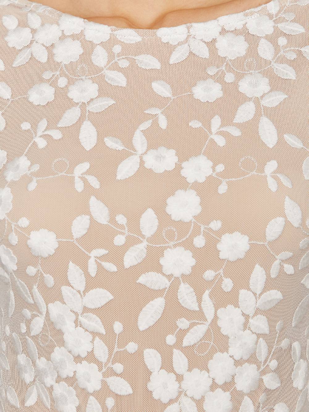 Limberry Langärmliger Braut-Body mit Blumen-Spitze und tiefem Rücken - SCARLET Exklusive Angebote