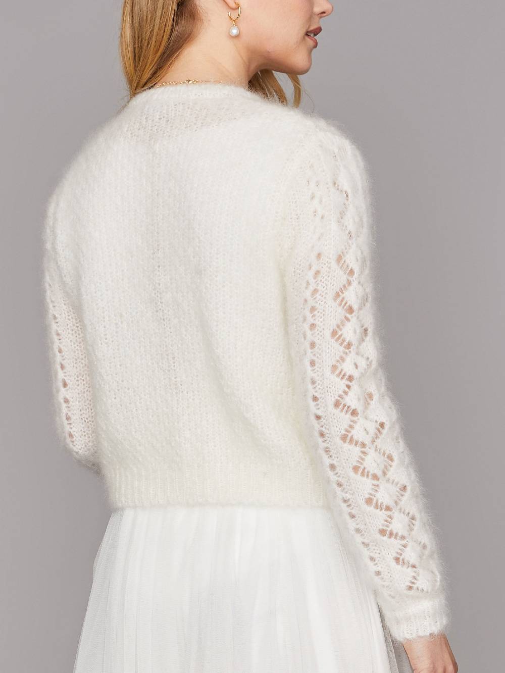 Limberry Braut-Strickjacke aus Mohair mit Perlenknöpfe - FLORA Tägliche Deals