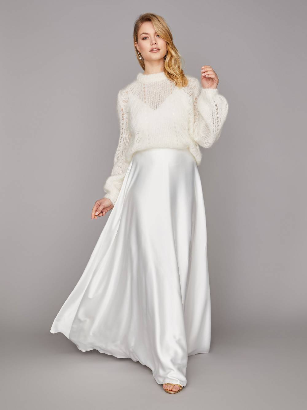 Limberry Braut-Pullover aus Mohair mit Ajourmuster - CLEO Sonderangebote