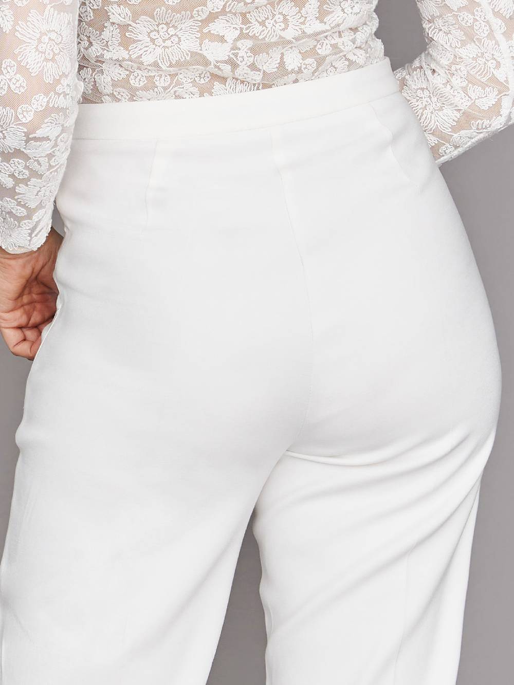 Limberry Cremefarbene Braut-Hose mit Bügelfalte - ADELE VIP-Rabatte