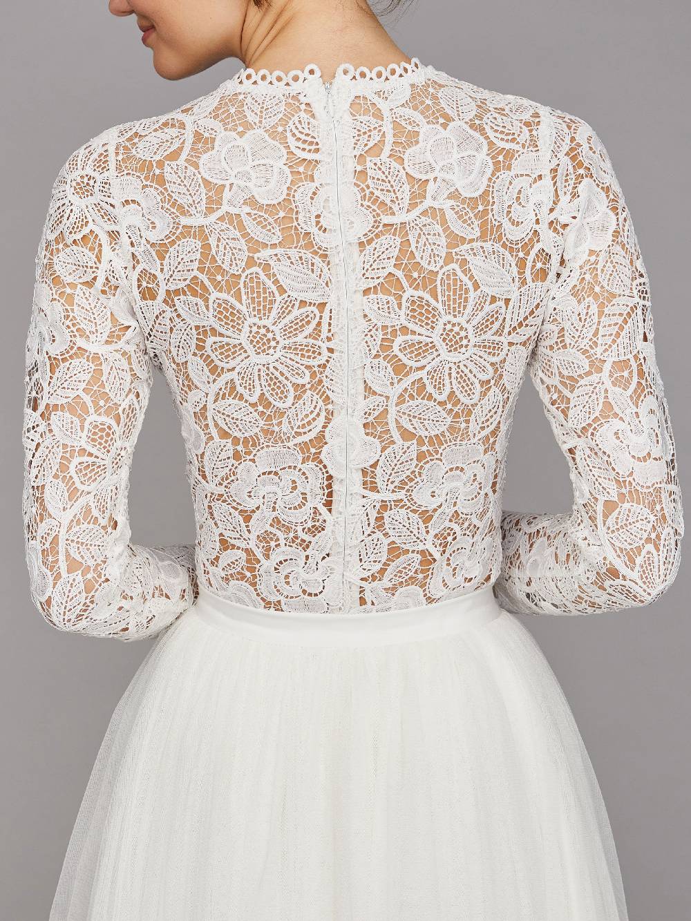 Limberry Langärmliger Braut-Body mit Blumen-Spitze - CARLA Bis zu 60% Rabatt