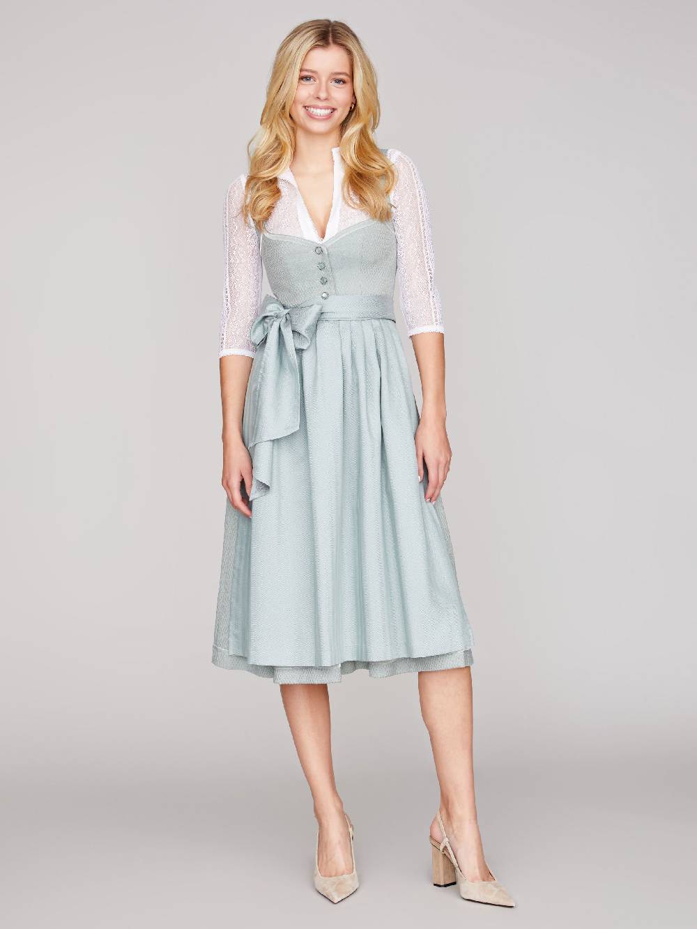 Limberry Mintfarbenes Dirndl - JOSPEHINE WARM CYAN Auslauf
