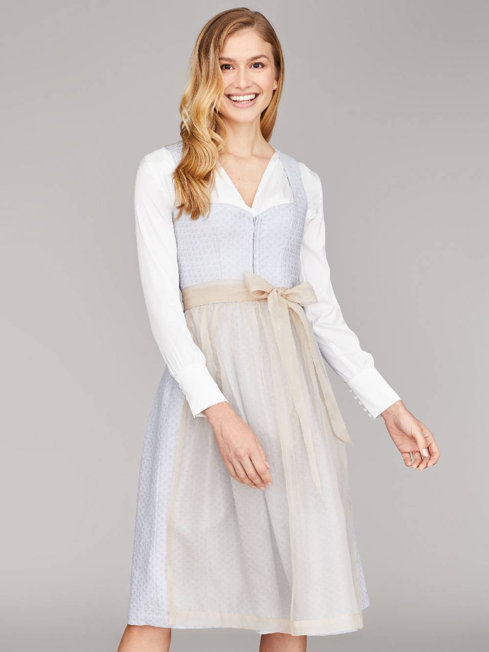Limberry Organza Seidenschürze in Beige - LENE Angebote