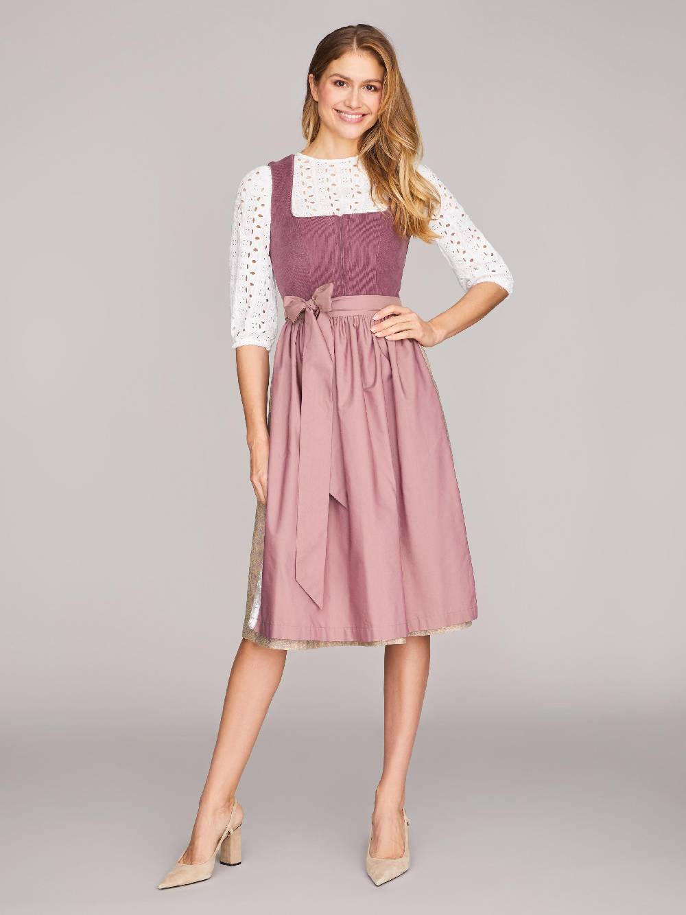 Limberry Pflaumen-farbenes Dirndl mit Cord-Mieder - CAMILLE FADED PLUM Saisonale Angebote