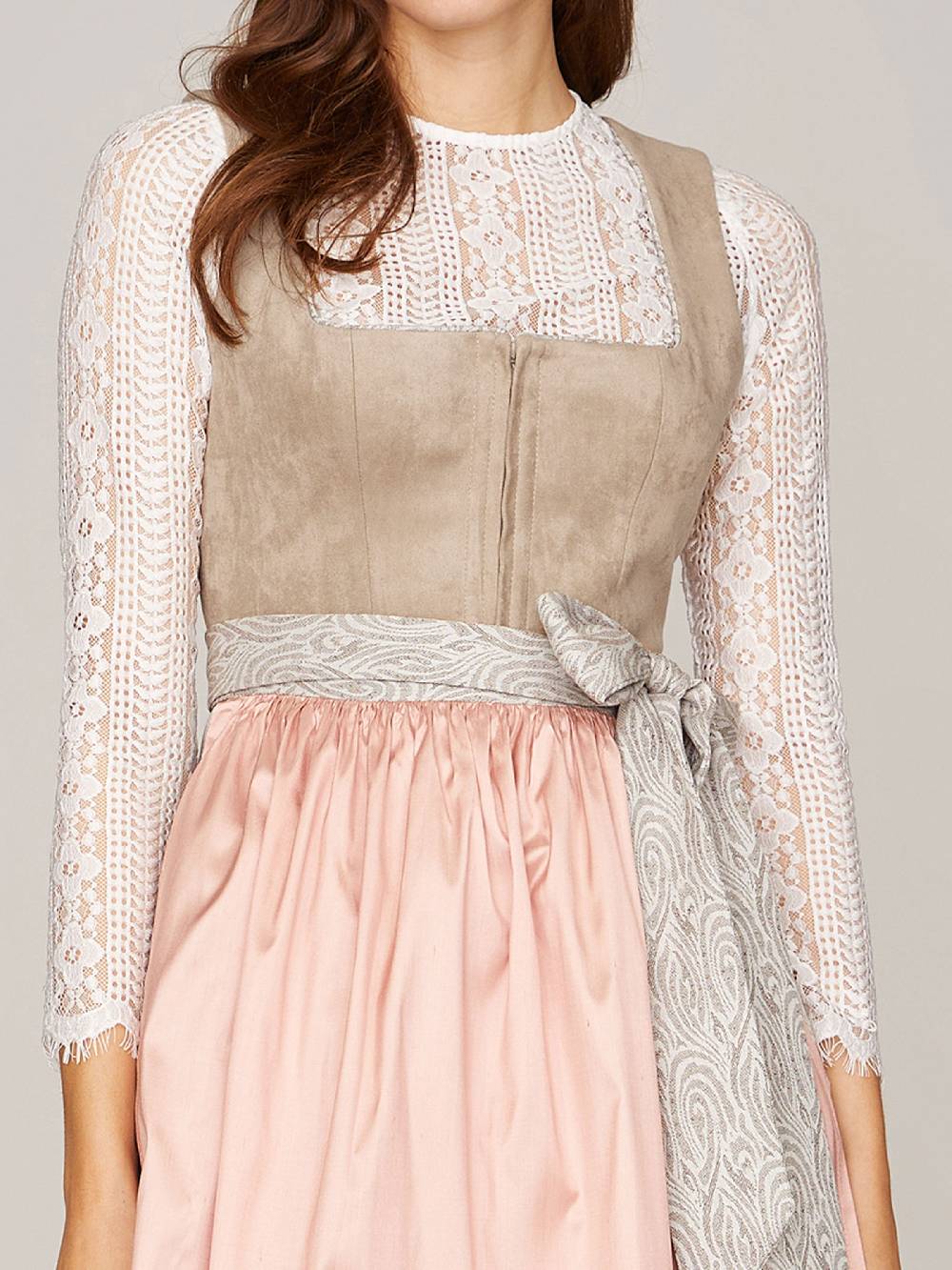 Limberry Hellbeiges Dirndl im Animalprint - KIRA SAND Fabrikverkauf
