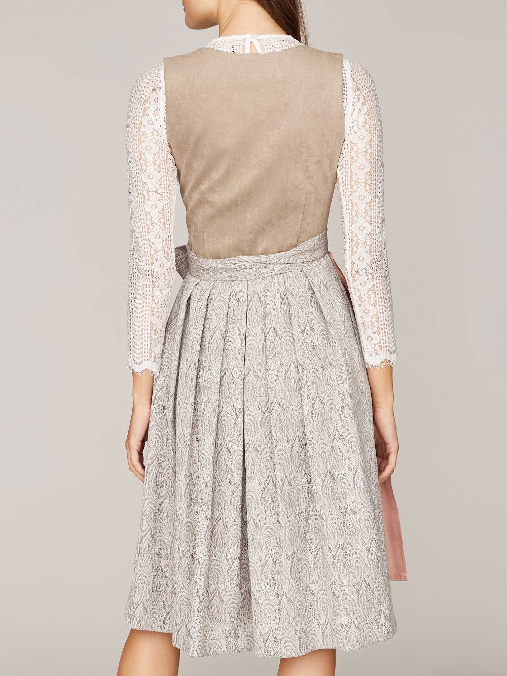 Limberry Hellbeiges Dirndl im Animalprint - KIRA SAND Fabrikverkauf