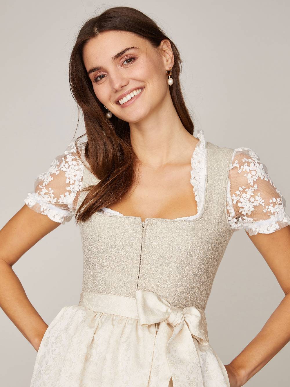 Limberry Beigefarbenes Dirndl - EMMA IVORY Versandkostenfrei