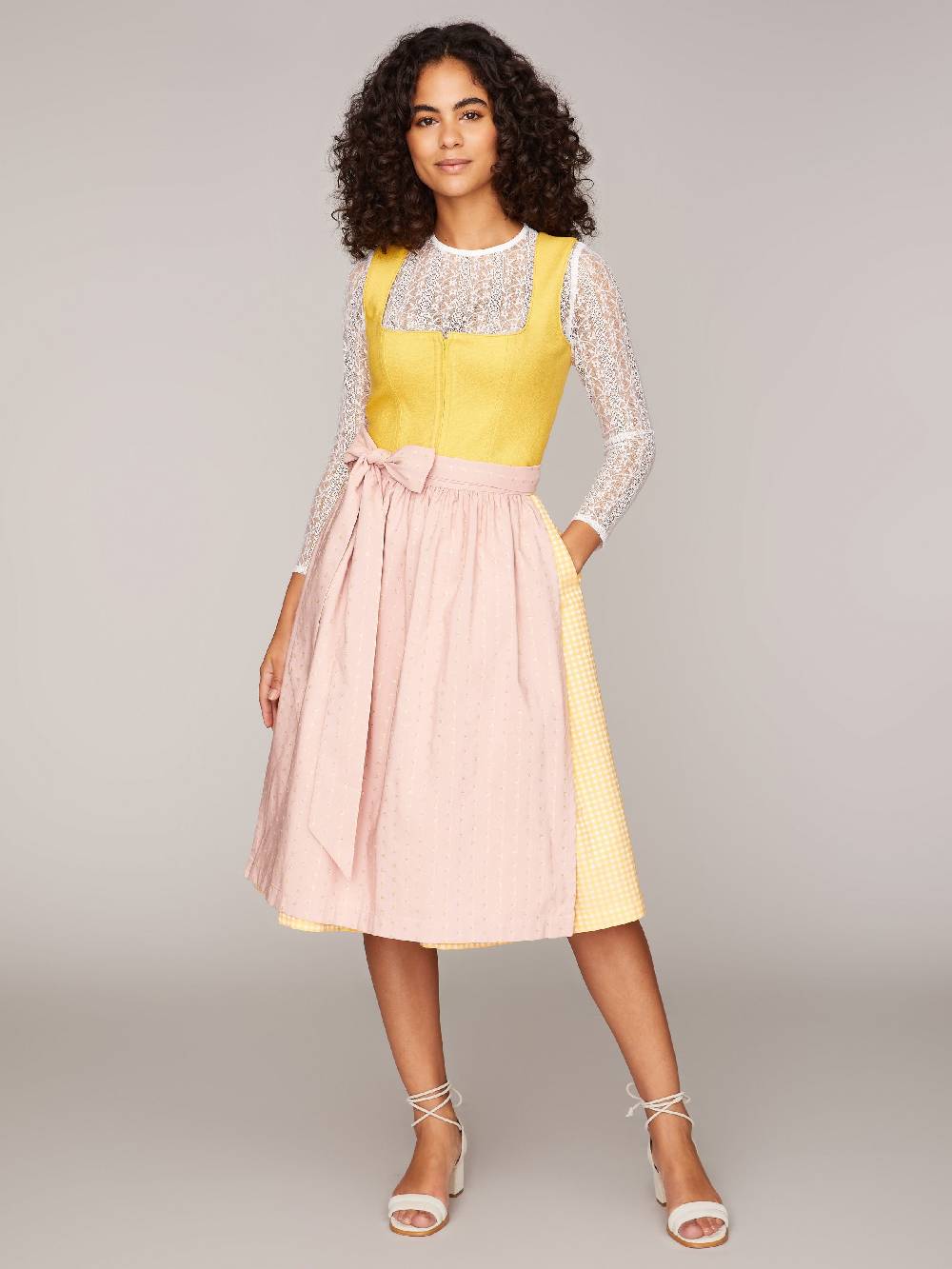Limberry Gelbes Dirndl mit Leinen-Mieder - MIRANDA YELLOW Flash Sale