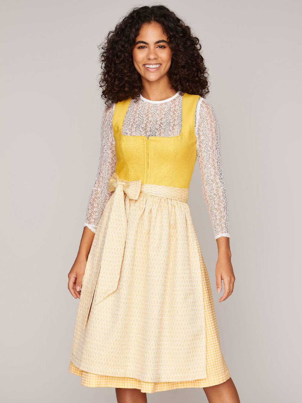 Limberry Gelbes Dirndl mit Leinen-Mieder - MIRANDA YELLOW Flash Sale