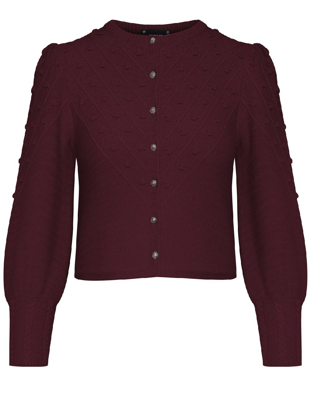 Limberry Weinrote Strickjacke mit Puffarm - MIA Begrenztes Angebot