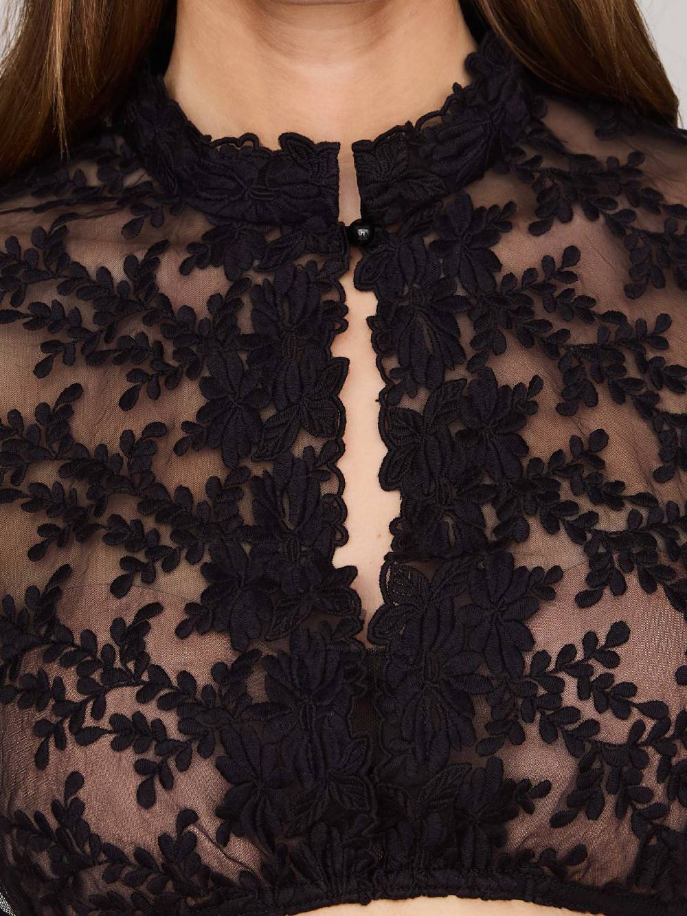 Limberry Schwarze Dirndlbluse mit Flügelarm - ESTHER Lagerräumung