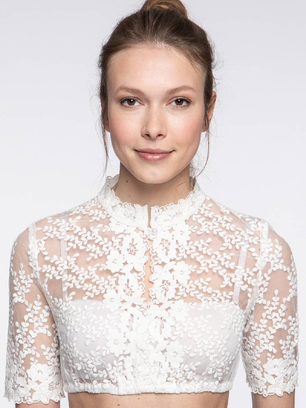 Limberry Hochgeschlossene Dirndlbluse aus Spitze - GERMINI Top Angebot