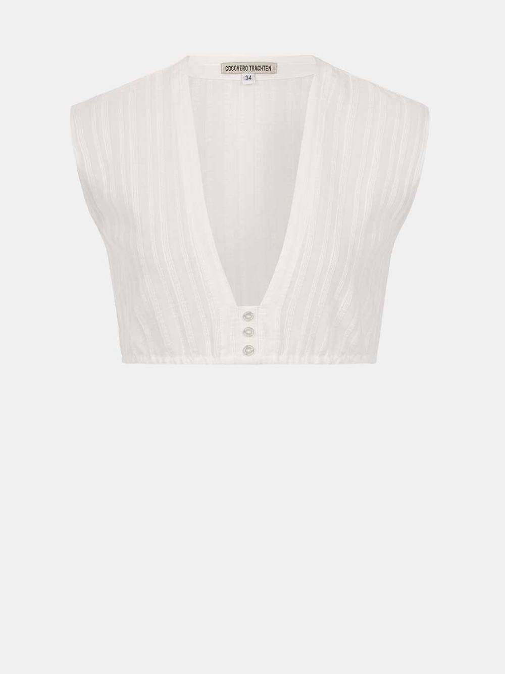 Limberry Weiße Dirndlbluse - KELLY STRIPPED COTTON WHITE Sonderangebot der Fabrik