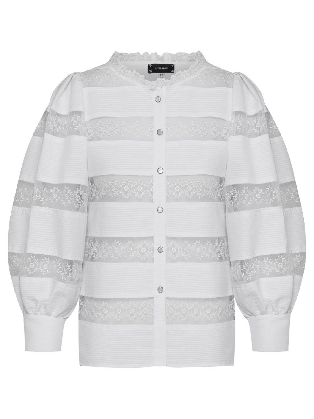 Limberry Weiße Bluse mit Spitzeneinsätzen - LOU Online
