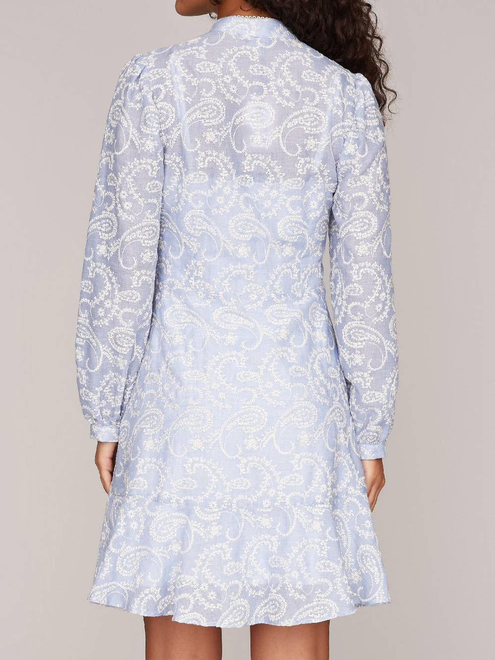 Limberry Blau-Weißes Kleid aus Lochspitze - POPPY Schlussverkauf