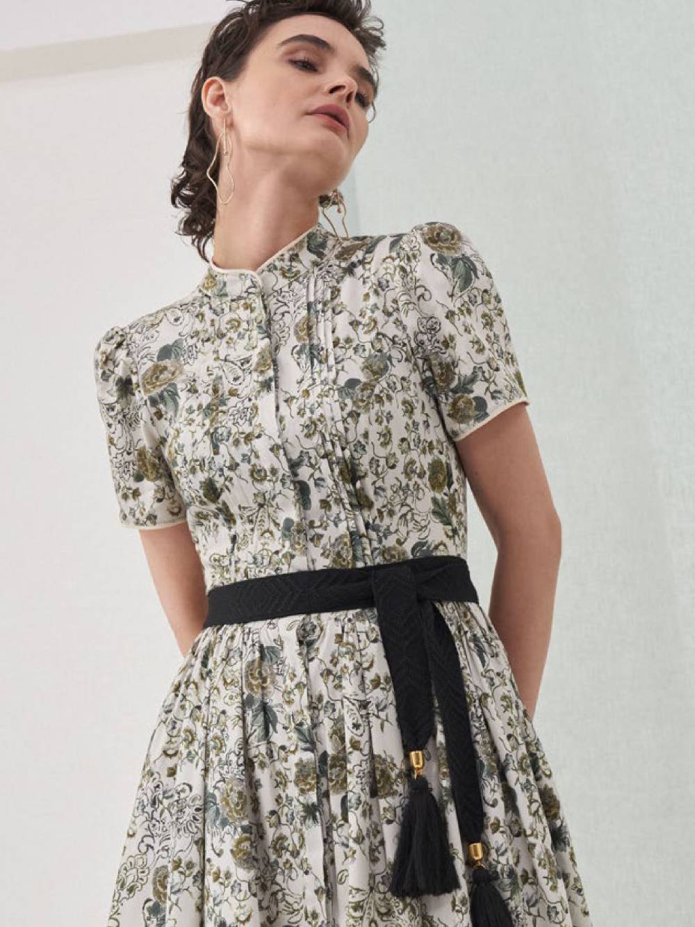 Limberry Geblümtes Kleid mit Taillengürtel - KIMI Günstiger Verkauf