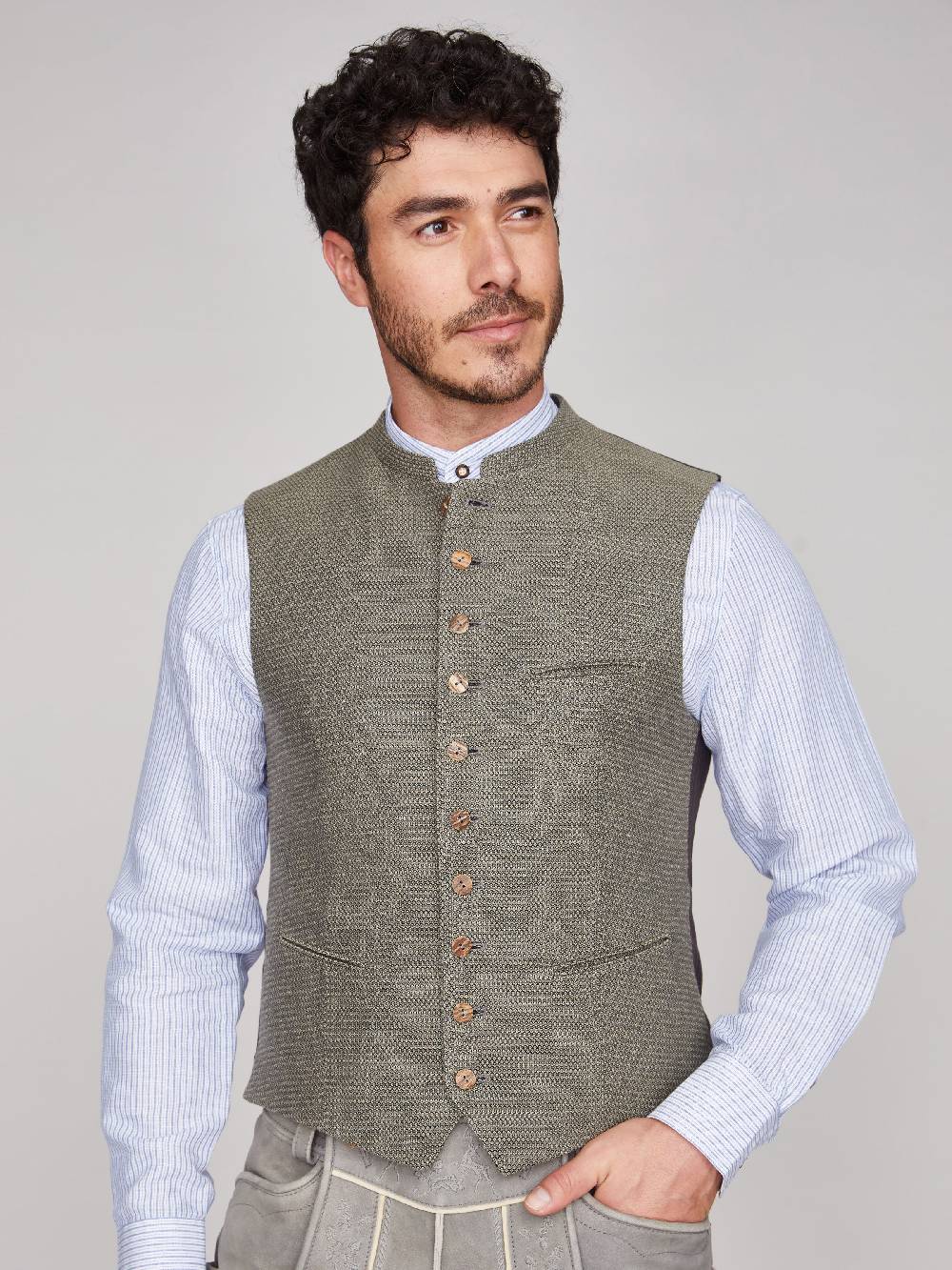 Limberry Olivgrüne Trachtenweste - KONSTANTIN OLIV Online Shopping