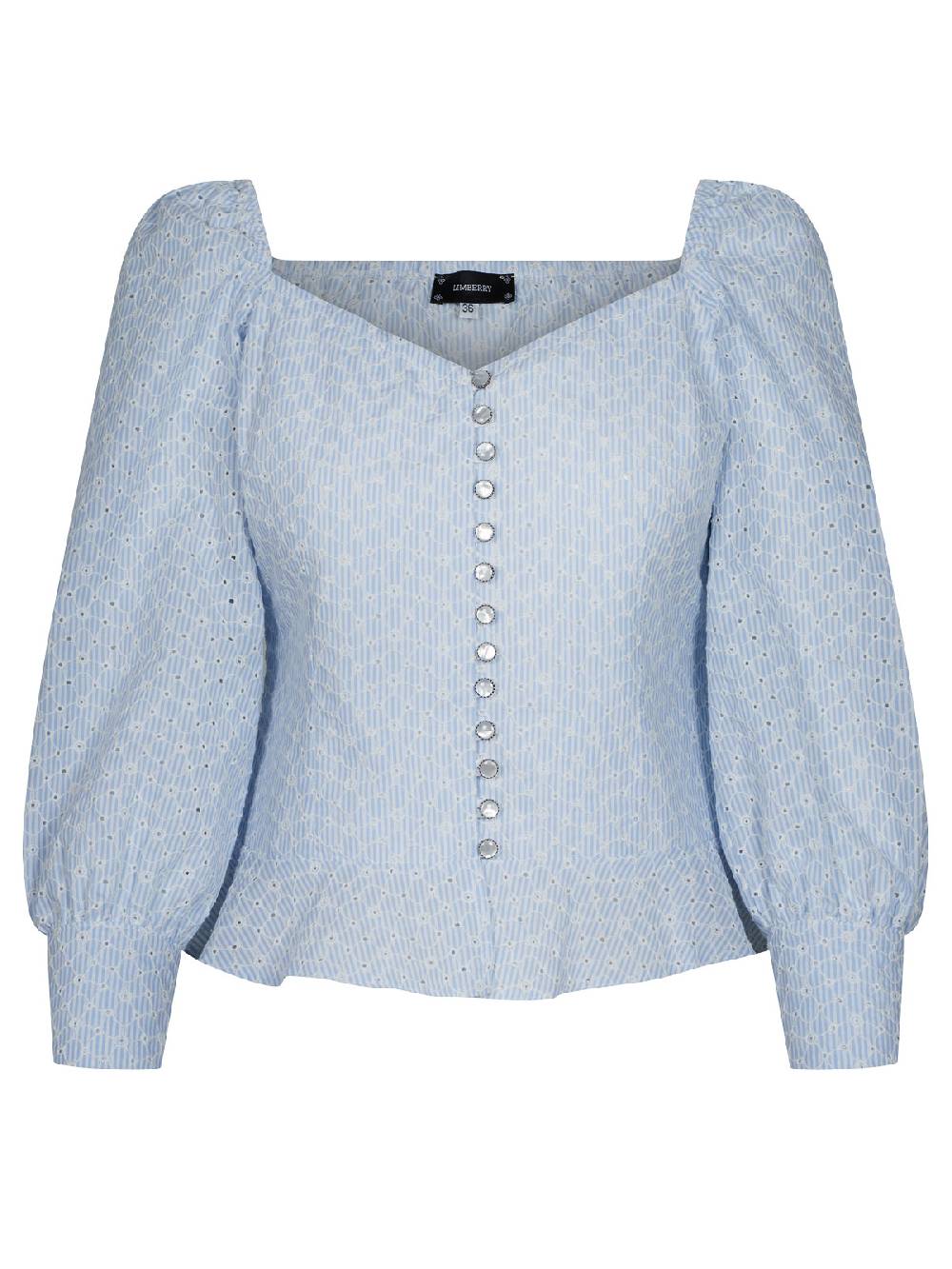 Limberry Blaue Bluse mit Schößchen - JANE Vatertagsangebot