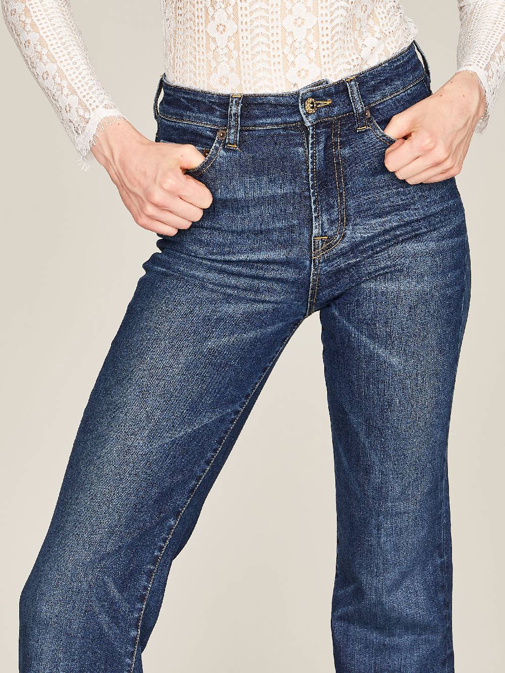 Limberry Stahlblaue Highwaist-Jeans im Flair-Schnitt - LESLIE Online Outlet