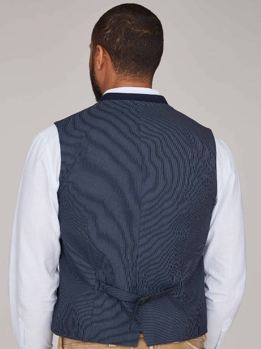 Limberry Gemusterte dunkelblaue Trachtenweste - MAXIMILIAN DARK NAVY Kostenlose Rückgabe