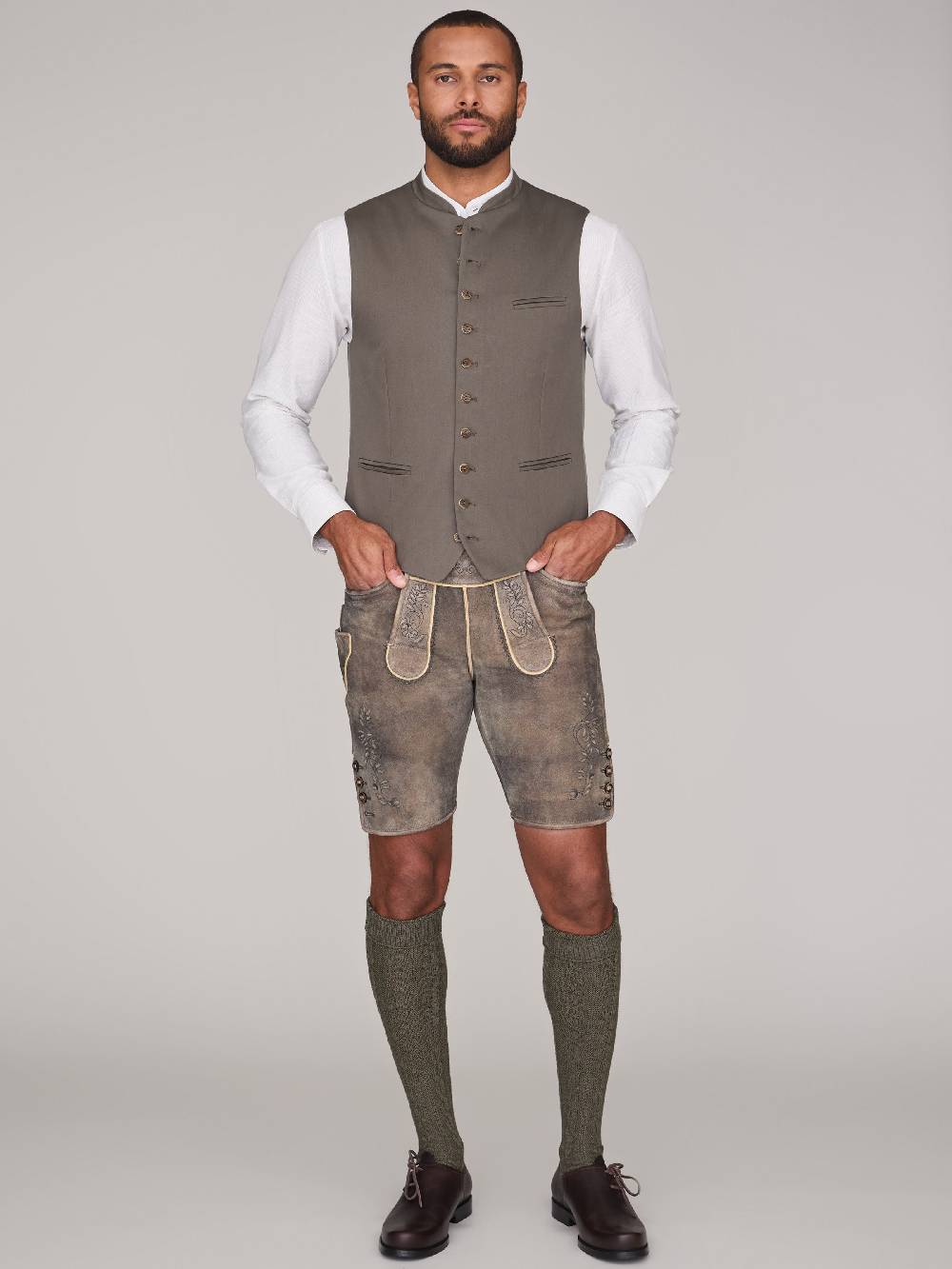Limberry Grüne Trachtenweste - FELIX LIGHT KHAKI Bis zu 60% Rabatt