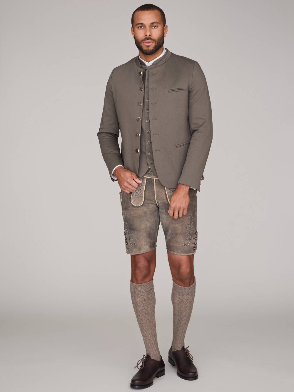 Limberry Grüne Trachtenweste - FELIX LIGHT KHAKI Bis zu 60% Rabatt