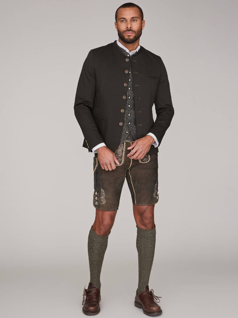 Limberry Dunkelgrüner Trachtenjanker - VINCENT DARK KHAKI Vierteljährliche Förderung